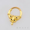 MOTH TEXTURED WINGS SEPTUM CLICKER RING 316L SURGICAL STEEL
